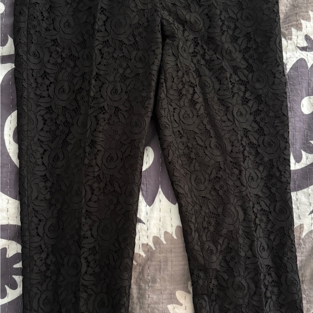 Ann Taylor Black Lace Detail Pants